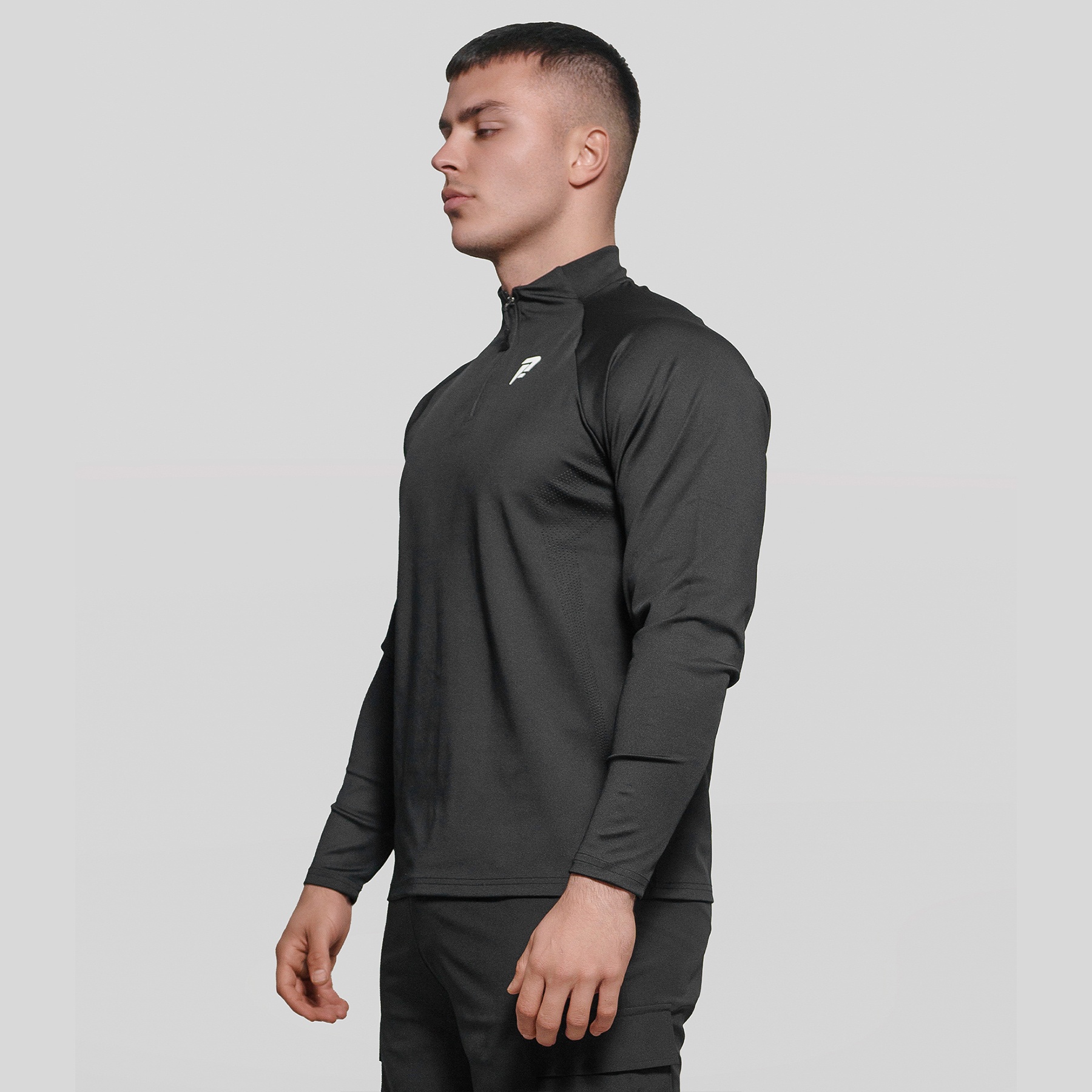 Airflow Half Zipped Top - Black